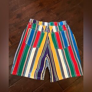 Vintage 1990s kids striped Action West denim shorts